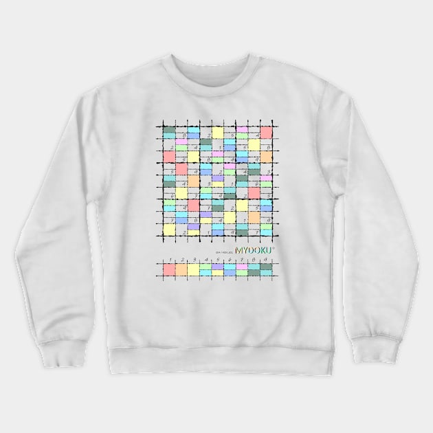 Mydoku_004_H001_002_F: Sudoku, Sudoku coloring, logic, logic puzzle, holiday puzzle, fun, away from screen Crewneck Sweatshirt by Mydoku